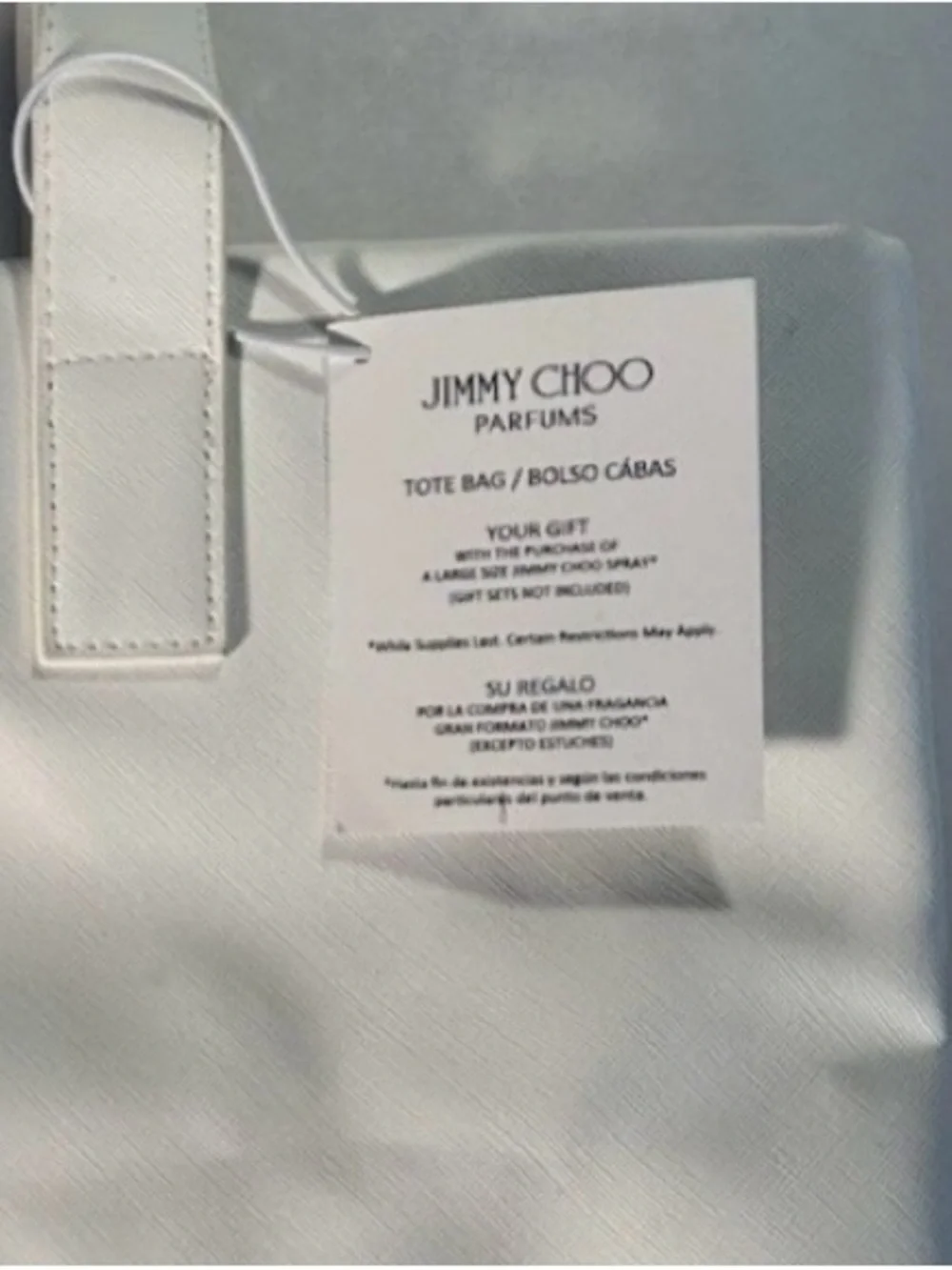 Jimmy Choo White and Gold Glitter Bottom Tote